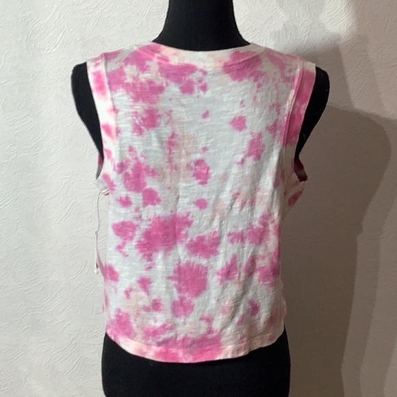 Calvin Klein Jeans NEW - Sz S - tie dye sleeveless shirt pink white spotted - Picture 4 of 9